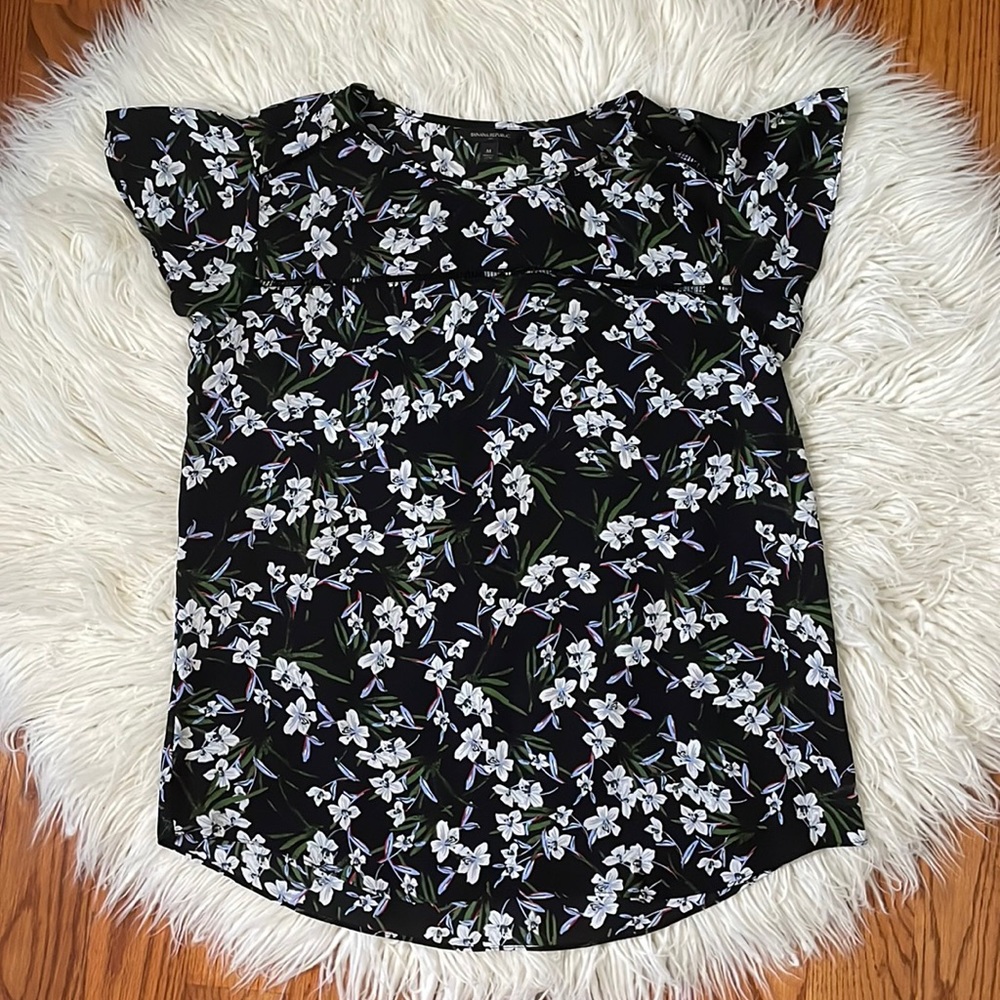 Banana Republic Womens Flower Blouse Top